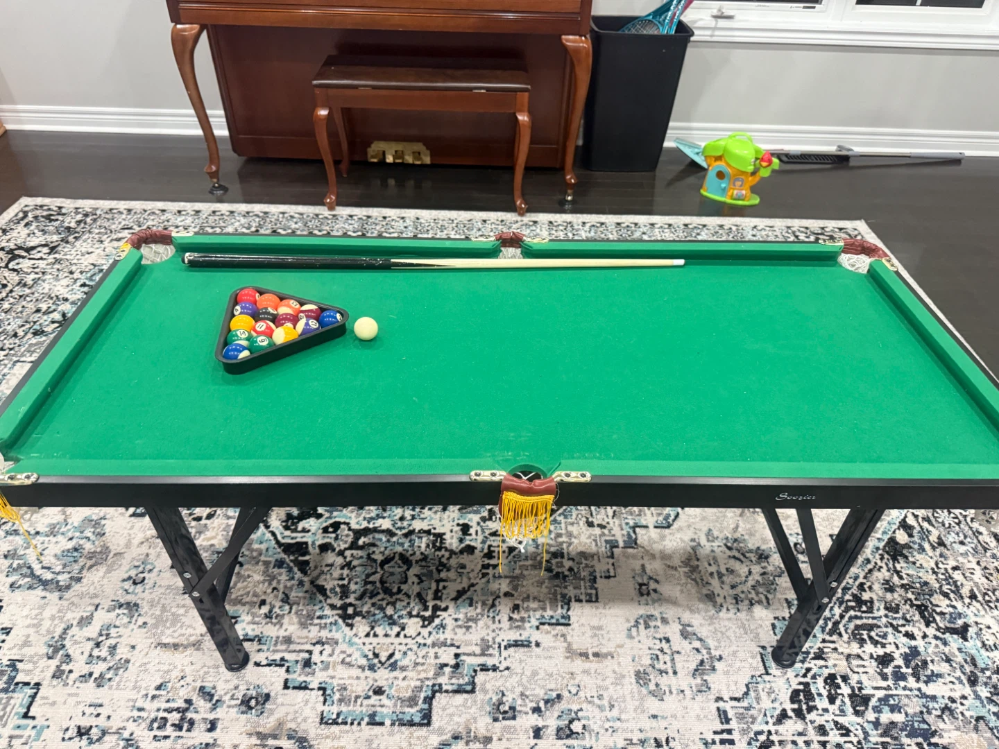 Soozier Folding Pool Table adjustable heights