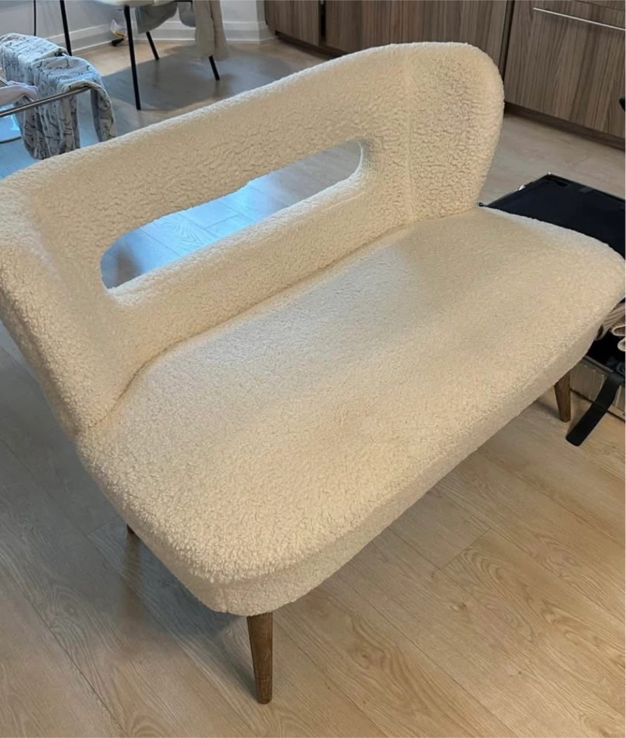 47” Cream Boucle Loveseat