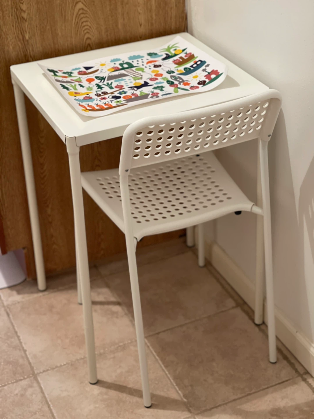 IKEA FEJAN White Table & Chair Set