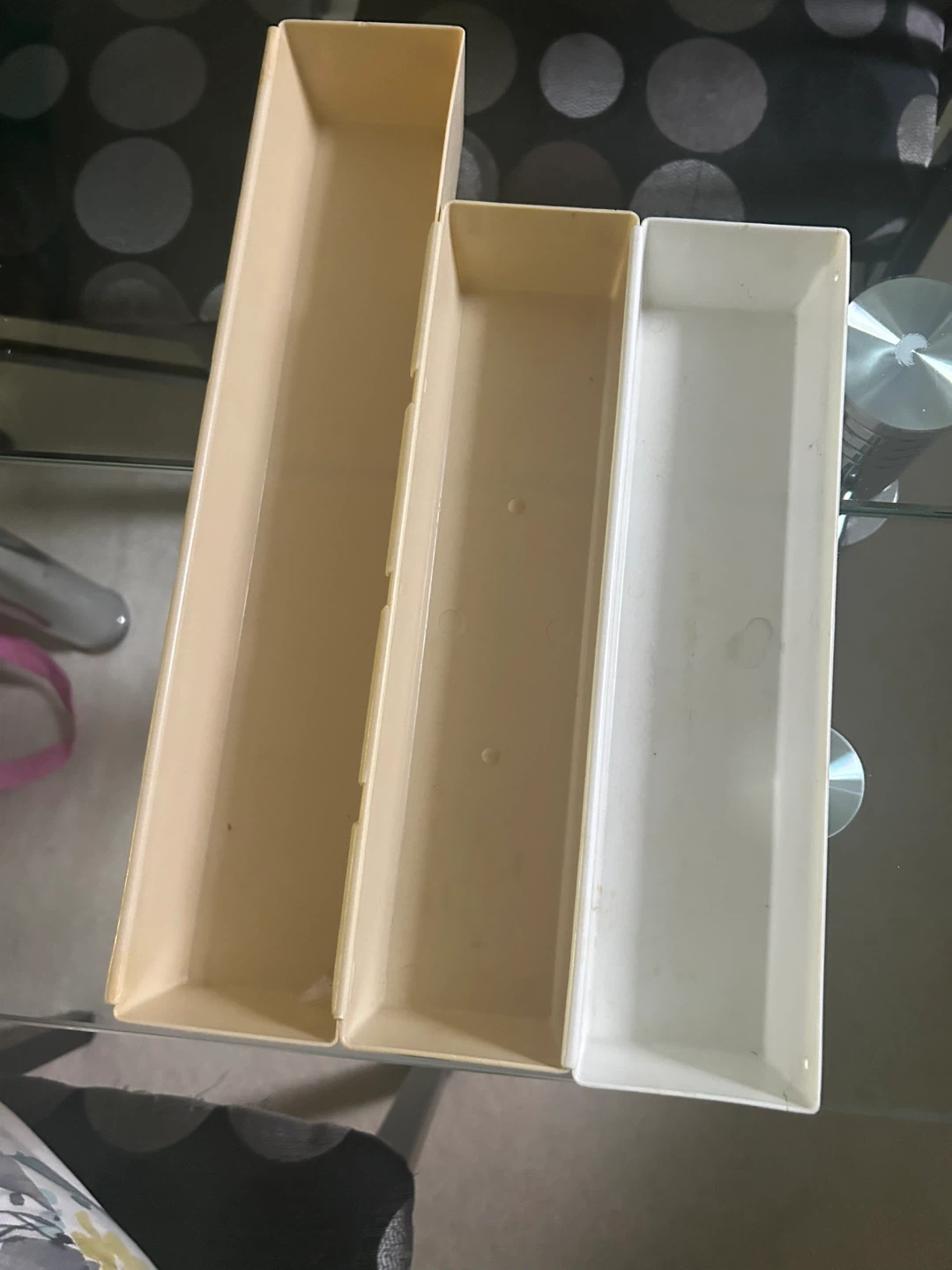 Drawer Organizer Trays - Beige & White
