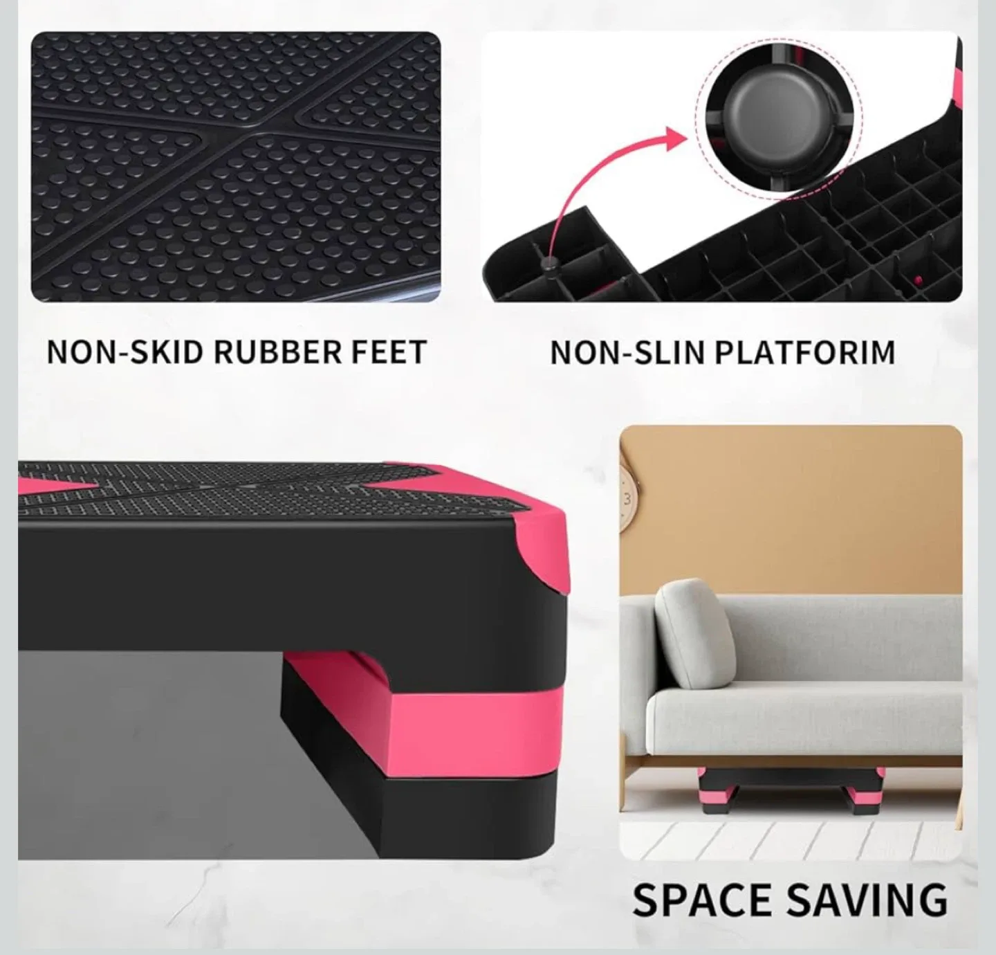 Ucootifly Aerobic Stepper - Red & Black image indicator(2)