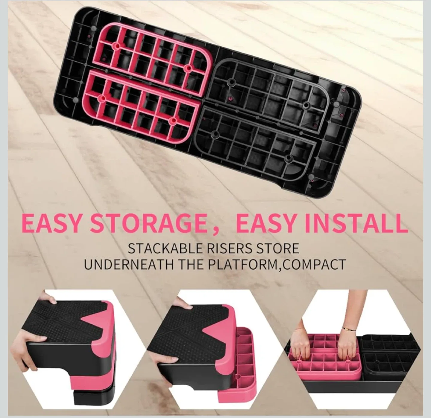 Ucootifly Aerobic Stepper - Red & Black image indicator(5)