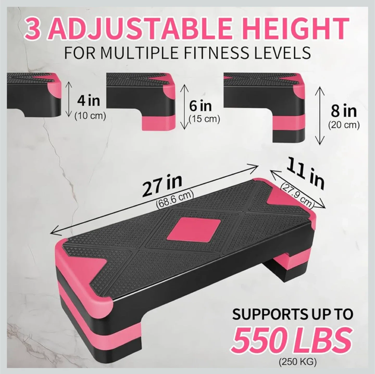 Ucootifly Aerobic Stepper - Red & Black image indicator(3)