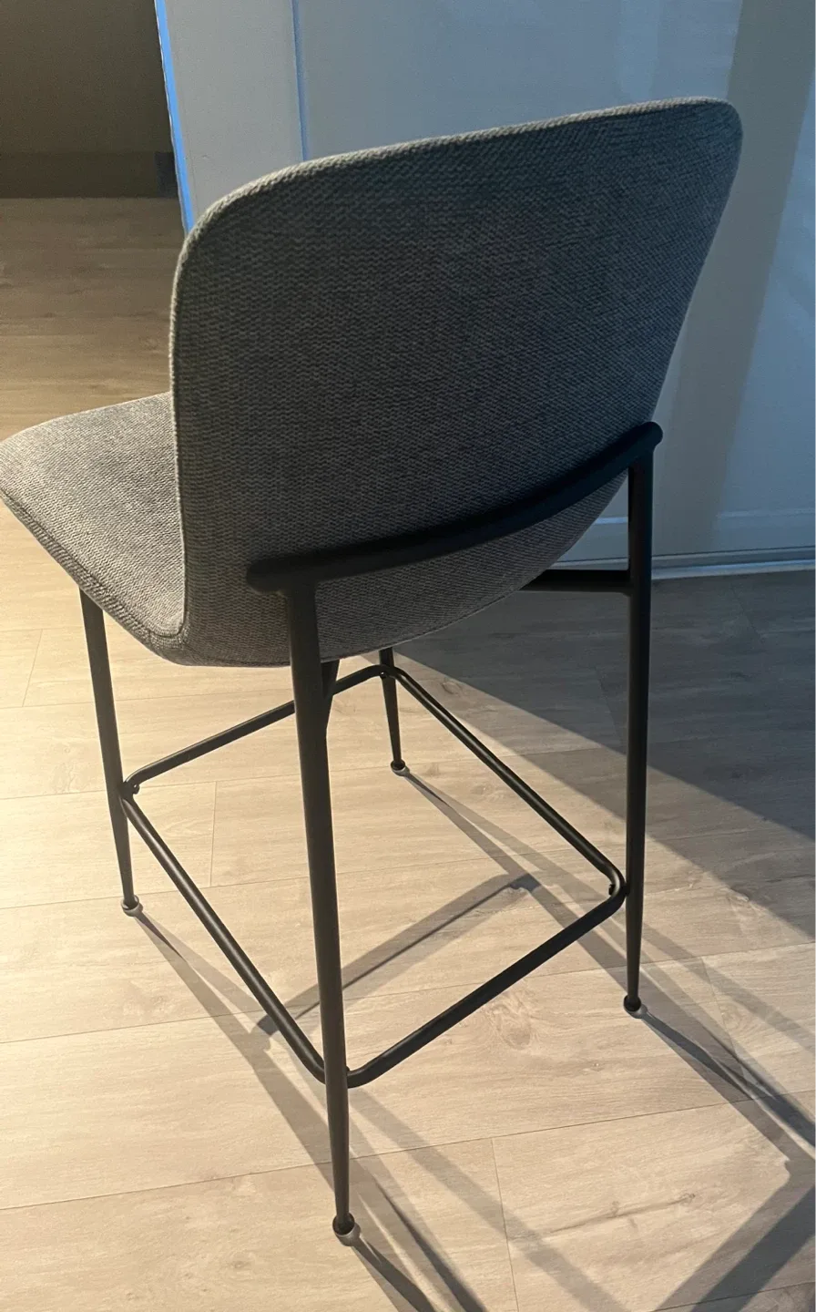 3 Structube Grey Upholstered Bar Stool image indicator(3)