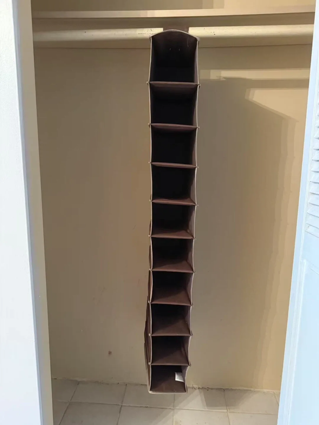 Hanging Closet Organizer - 10 Shelf Brown image indicator(2)