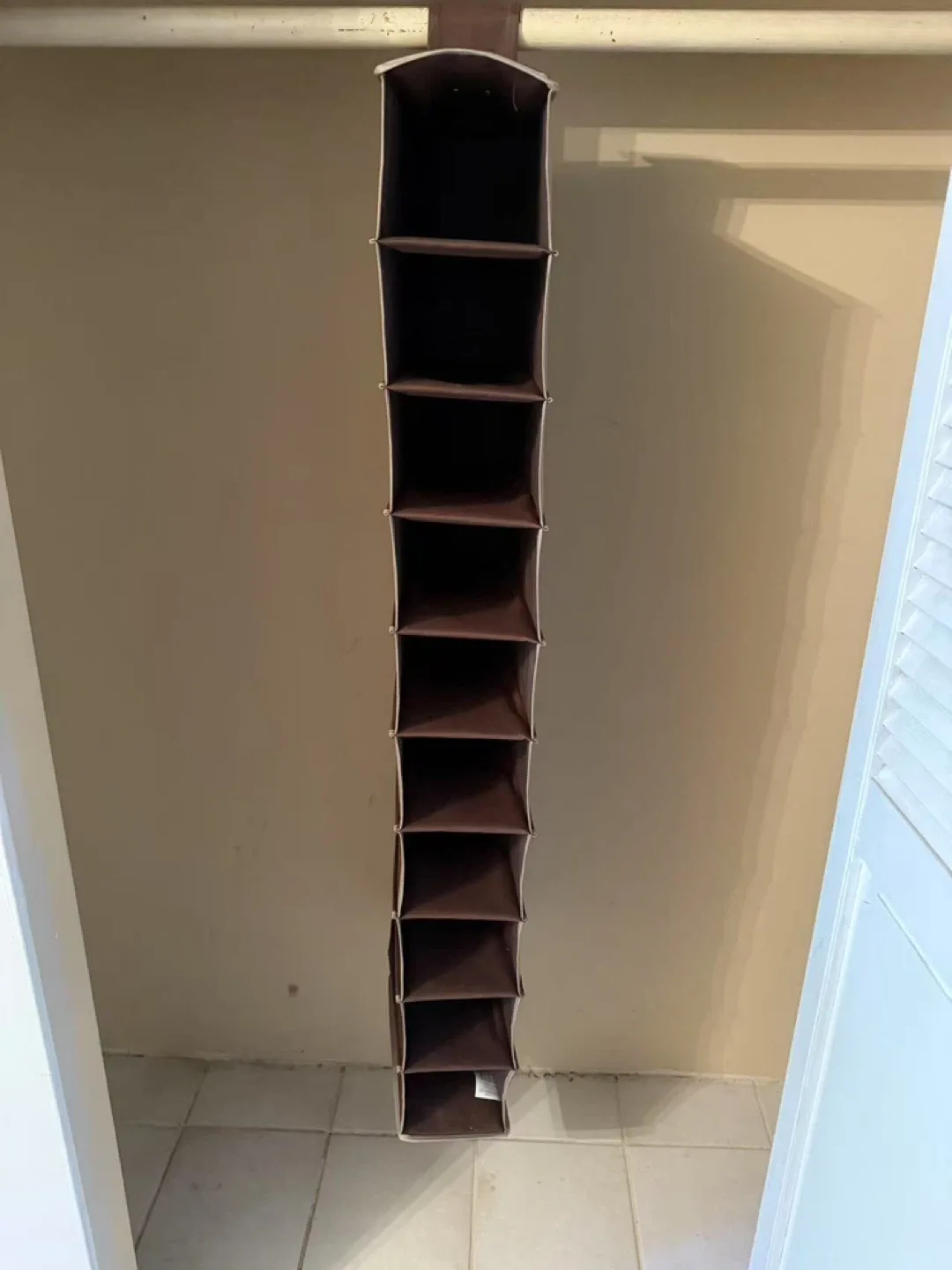 Hanging Closet Organizer - 10 Shelf Brown image indicator(3)