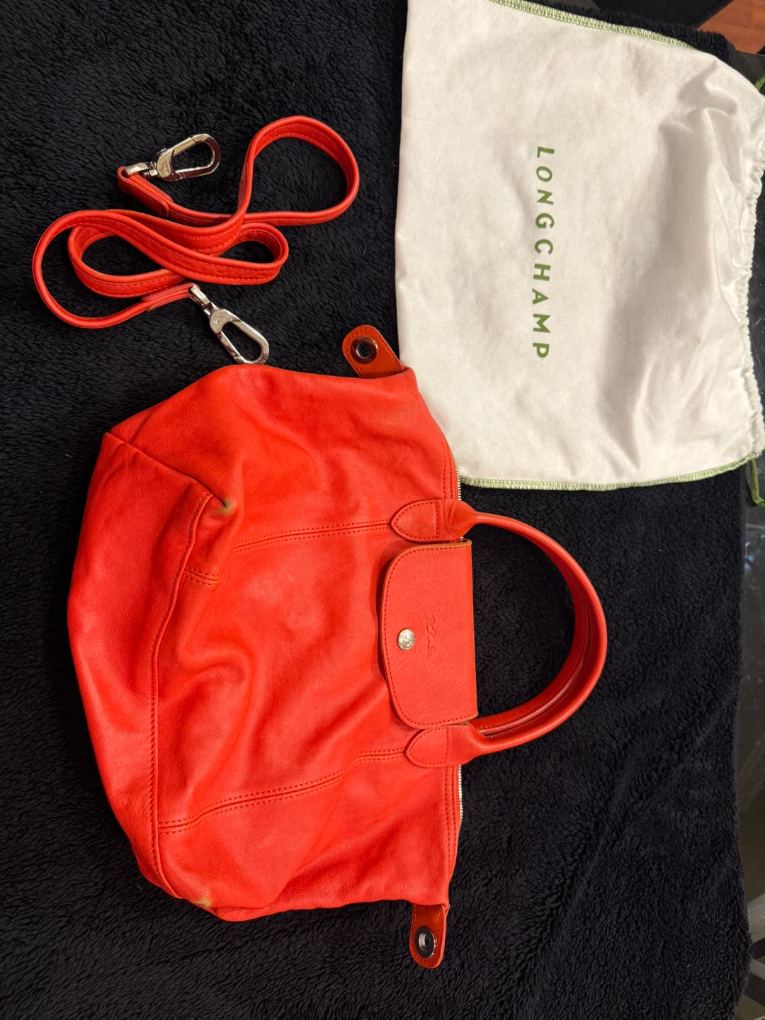 Longchamp Leather Handbag - Orange
