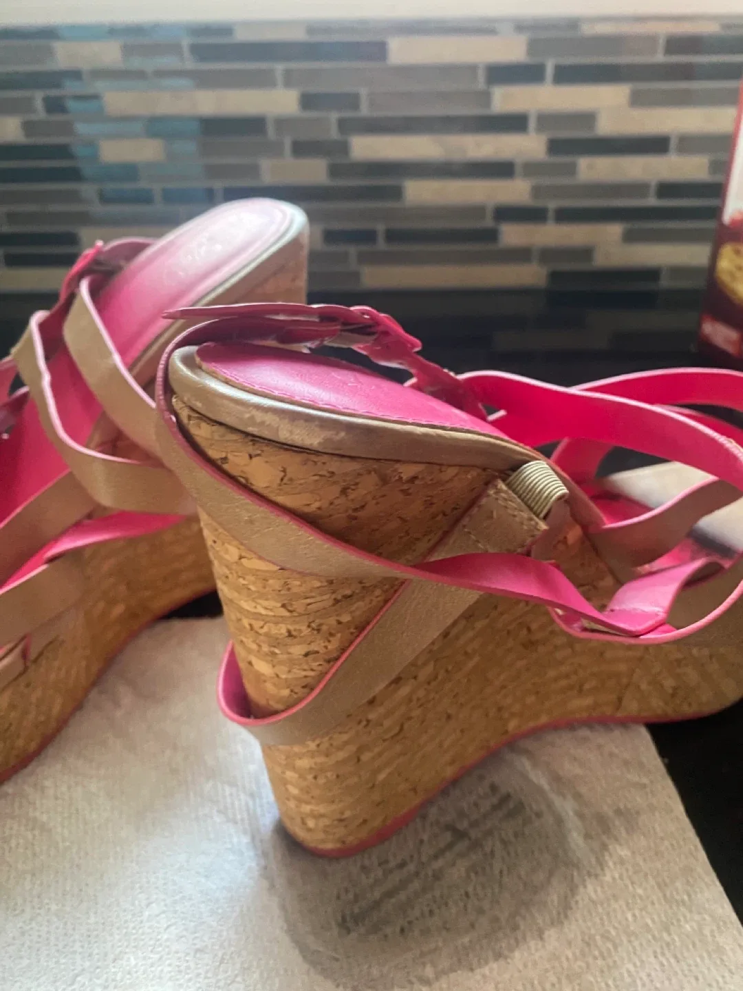 Pink and tan wedges image indicator(4)