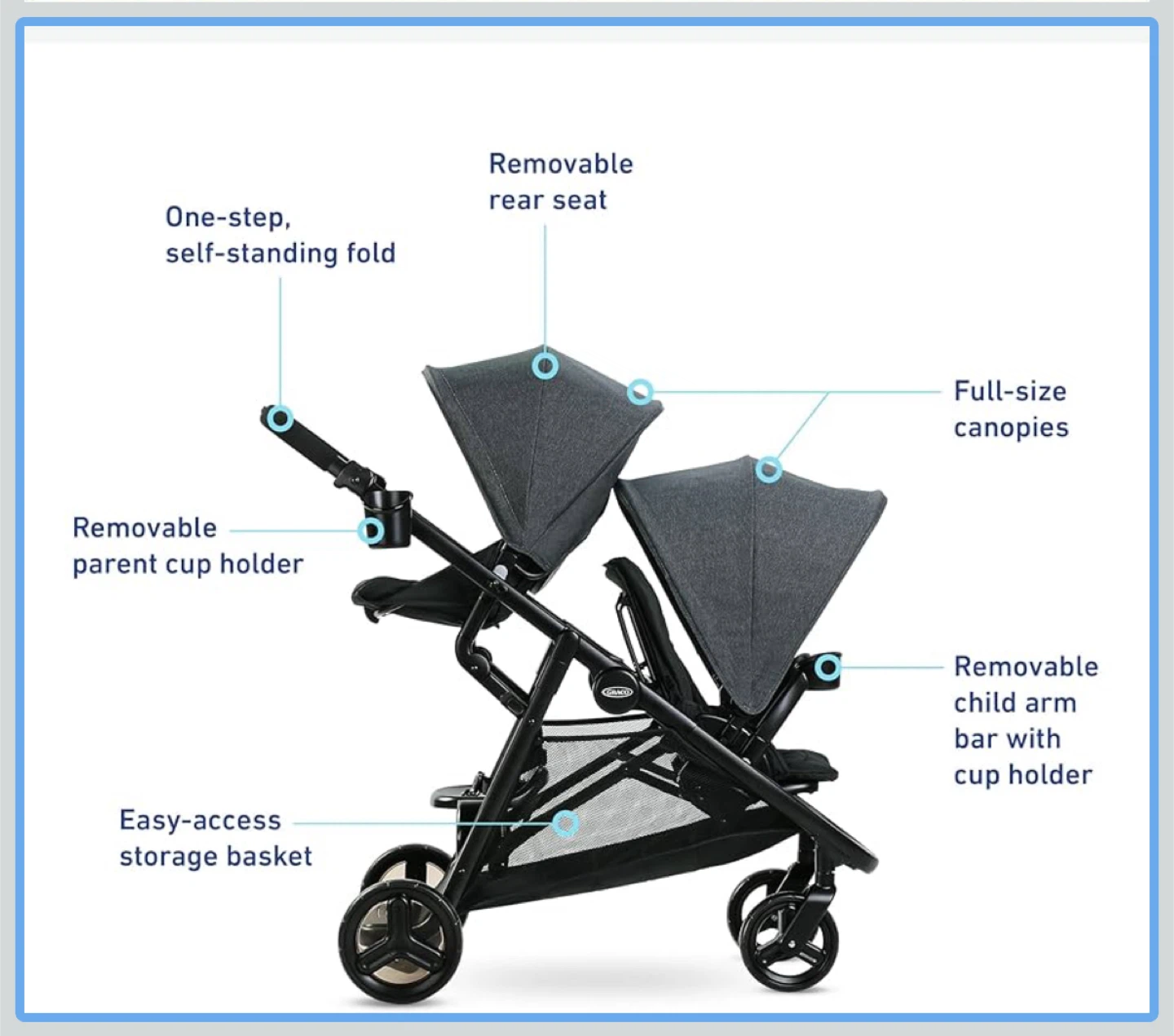 Graco Ready2Grow 2.0 Double Stroller, Rafa - photo 5