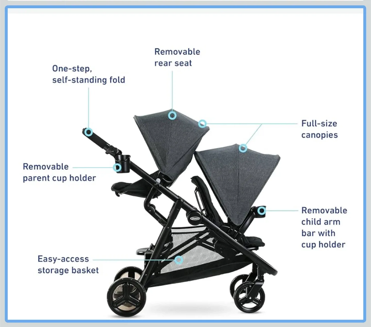 Graco Ready2Grow 2.0 Double Stroller, Rafa image indicator(5)