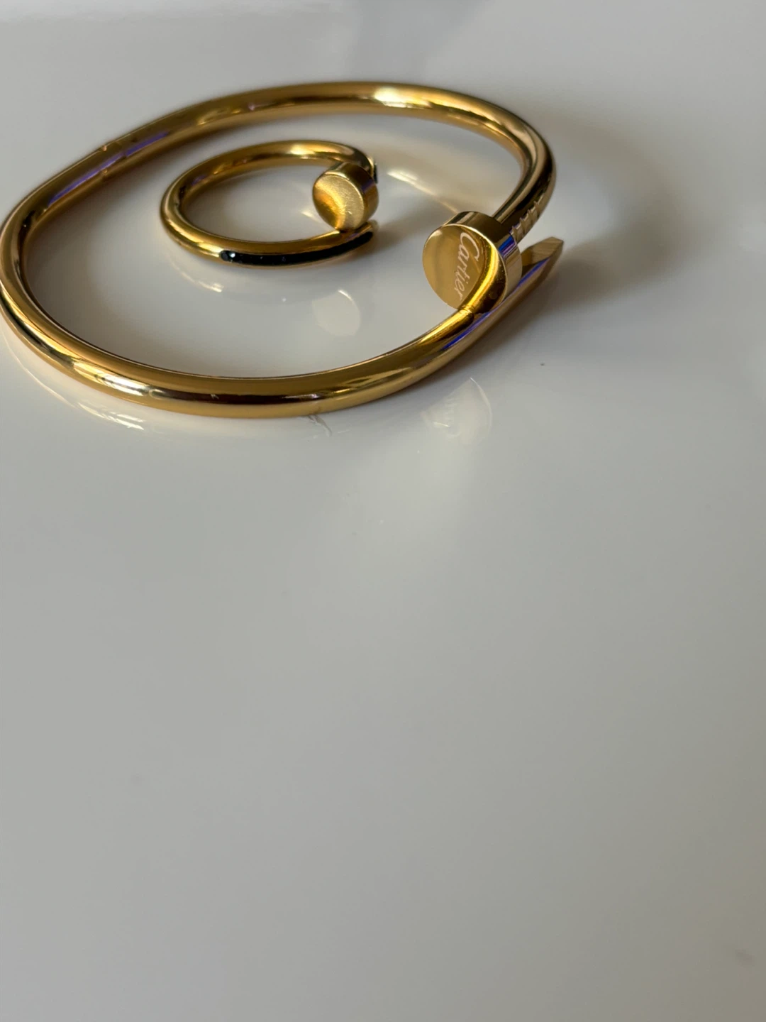 gold plated set bracelet with ring