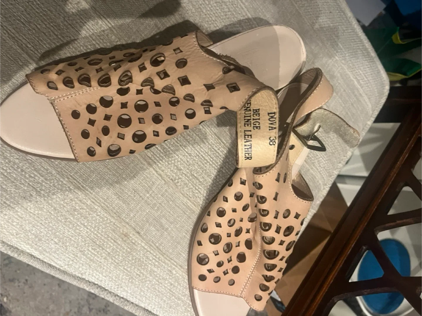L'Artiste by Spring Step DOYA Beige Leather Sandals - Size 38 thumbnail