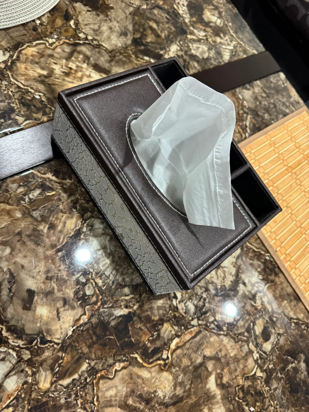 Tissue Box Cover with Organizer