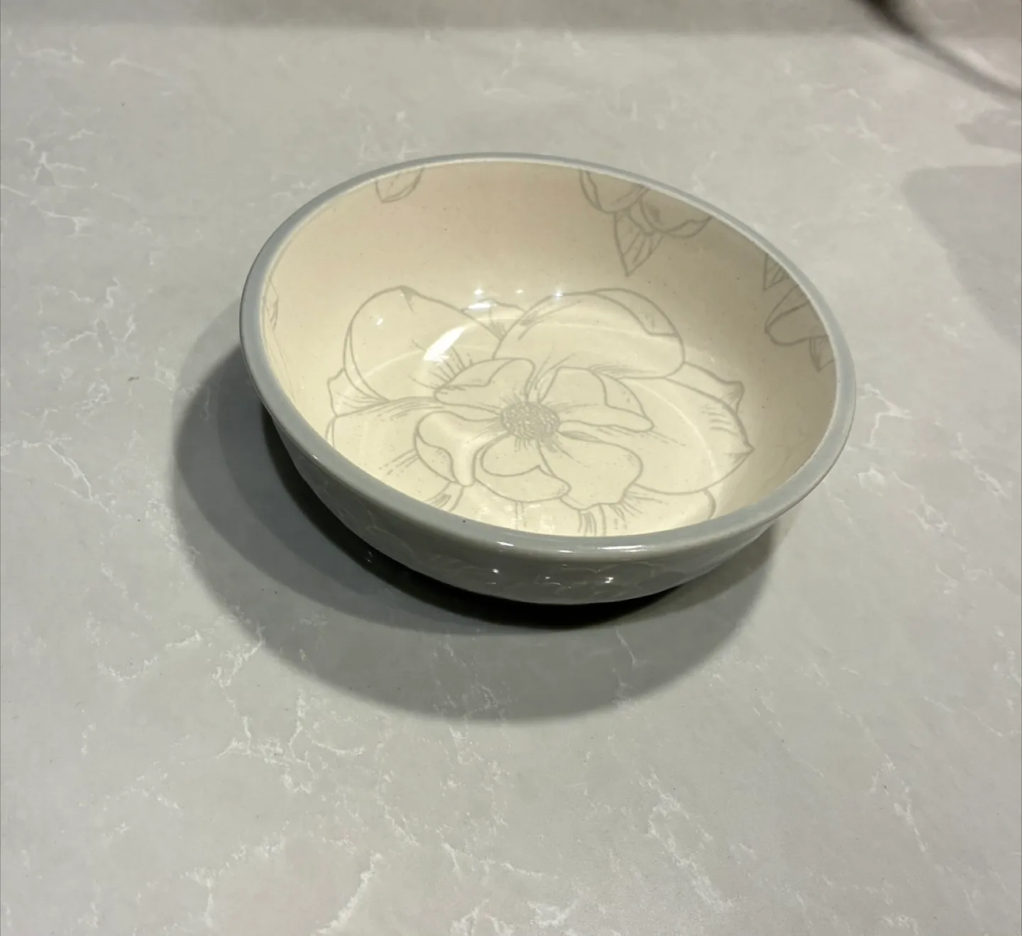Small floral pet food bowl thumbnail