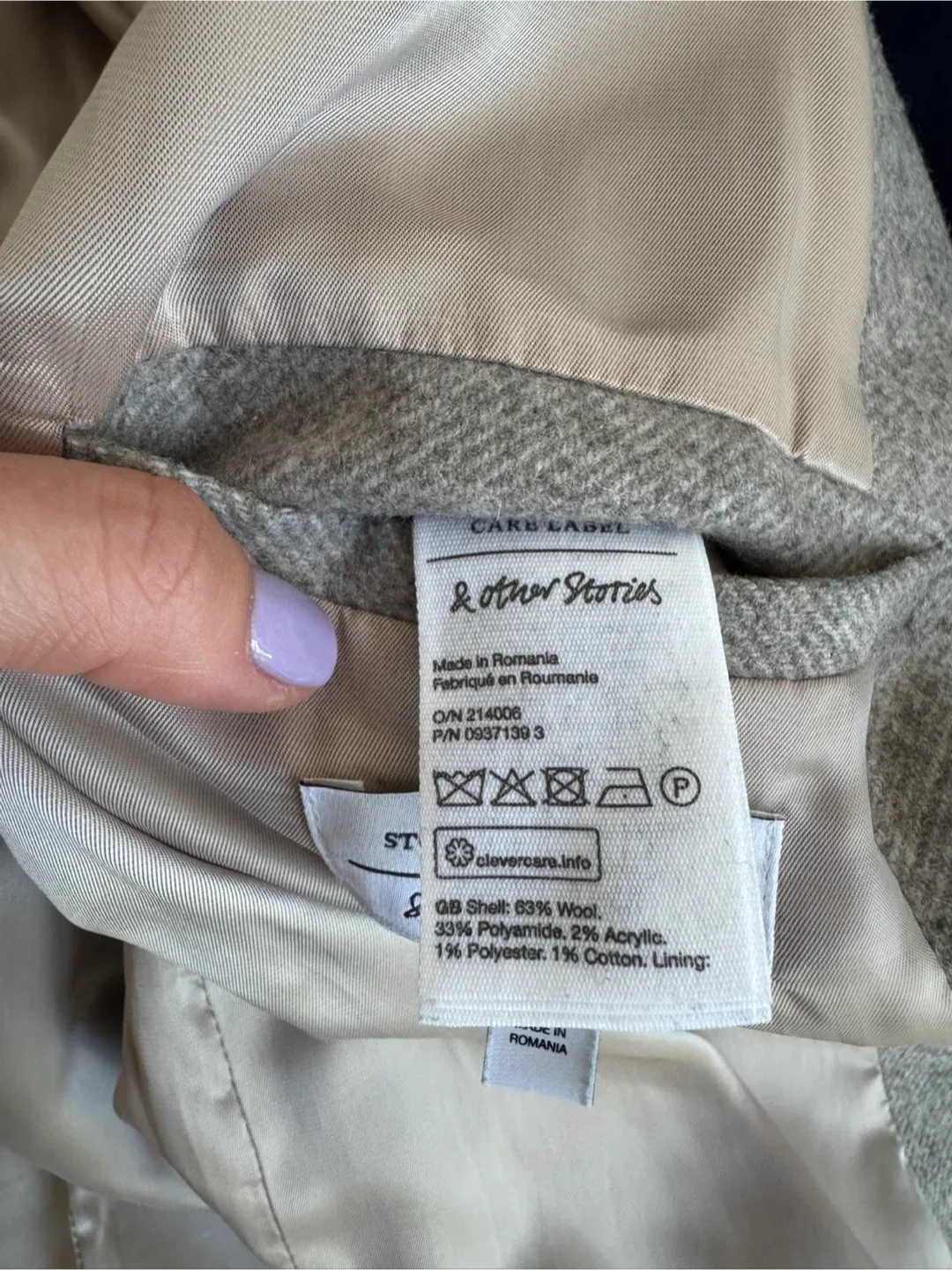 & Other Stories Wool Blend Coat  | EU32 | US2 image indicator(8)