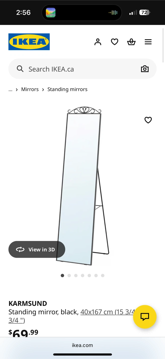 IKEA KARMSUND Standing Mirror - Black
