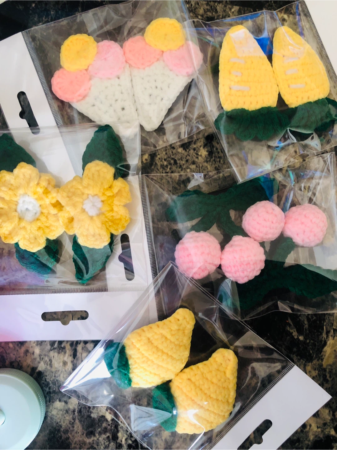 Handmade Crochet Hair Clips - Cute Fruit & Flower Designs! - photo 2