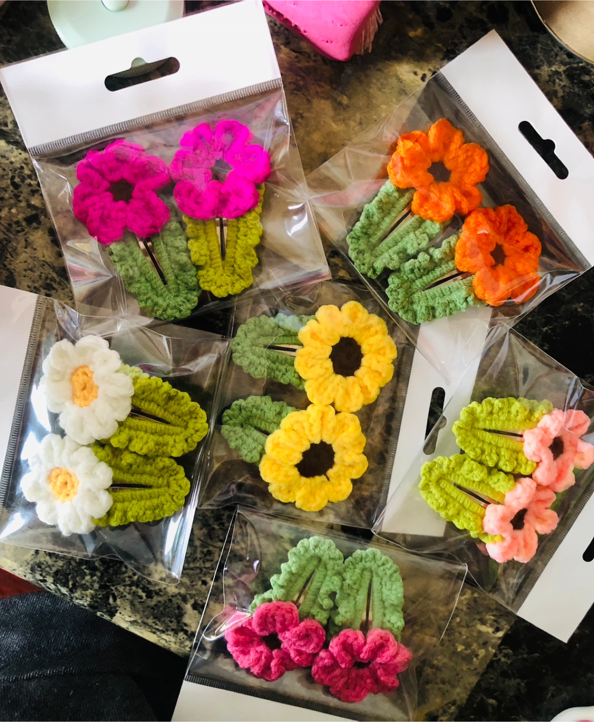 Handmade Crochet Hair Clips - Cute Fruit & Flower Designs!