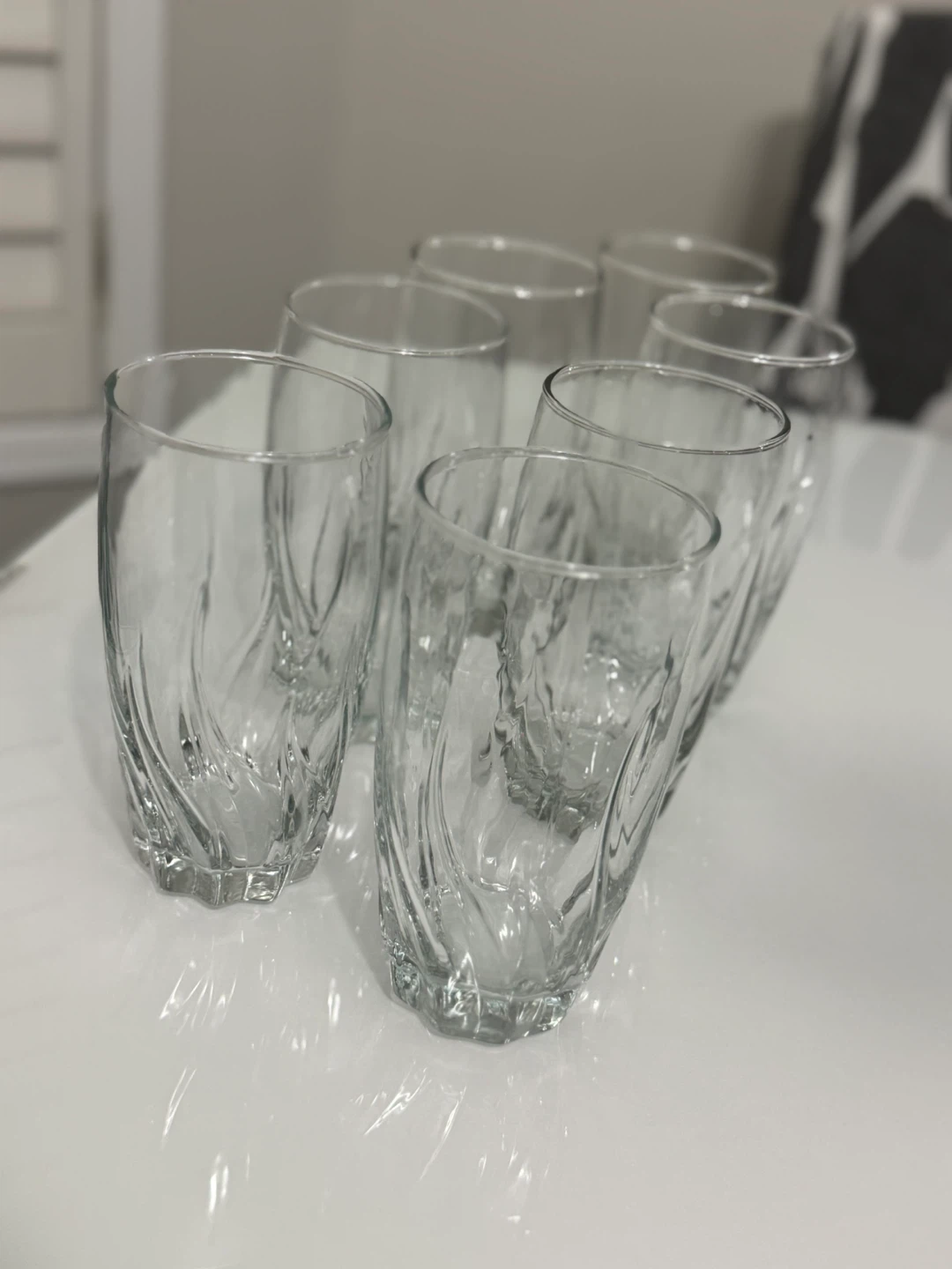 Set of 6 Textured Clear Drinking Glasses - photo 3