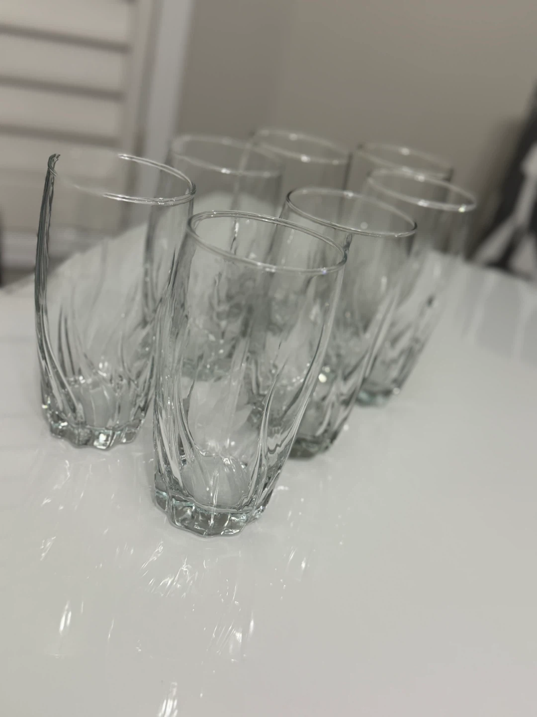 Set of 6 Textured Clear Drinking Glasses - photo 2