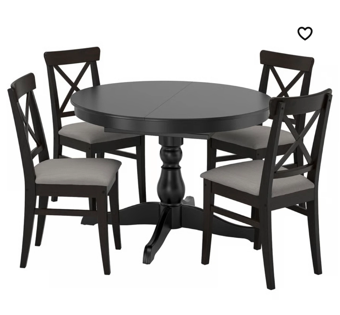 IKEA Ingatorp Extendable Round Table & 4 Chairs - photo 3