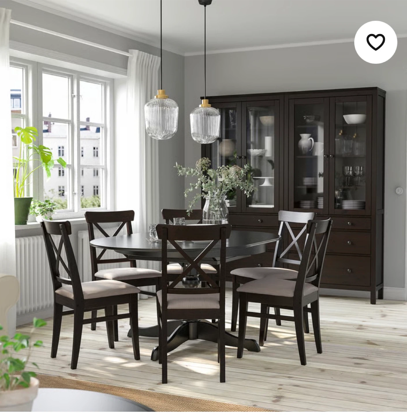 IKEA Ingatorp Extendable Round Table & 4 Chairs