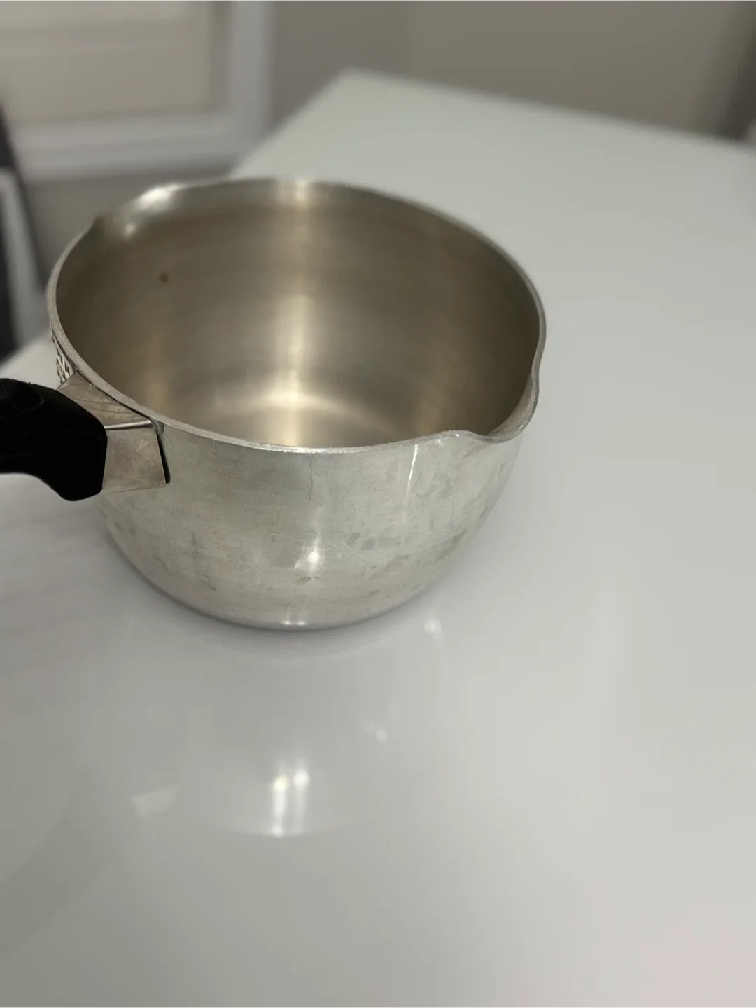 Small Silver Milk Pan with Black Handle thumbnail