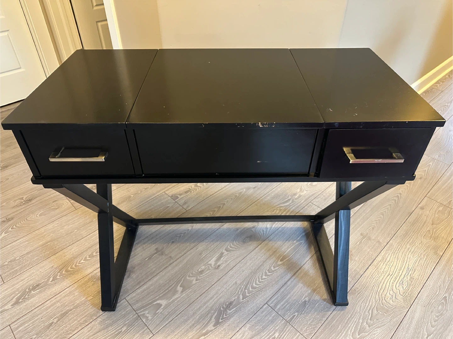Black Vanity Makeup Table with Mirror