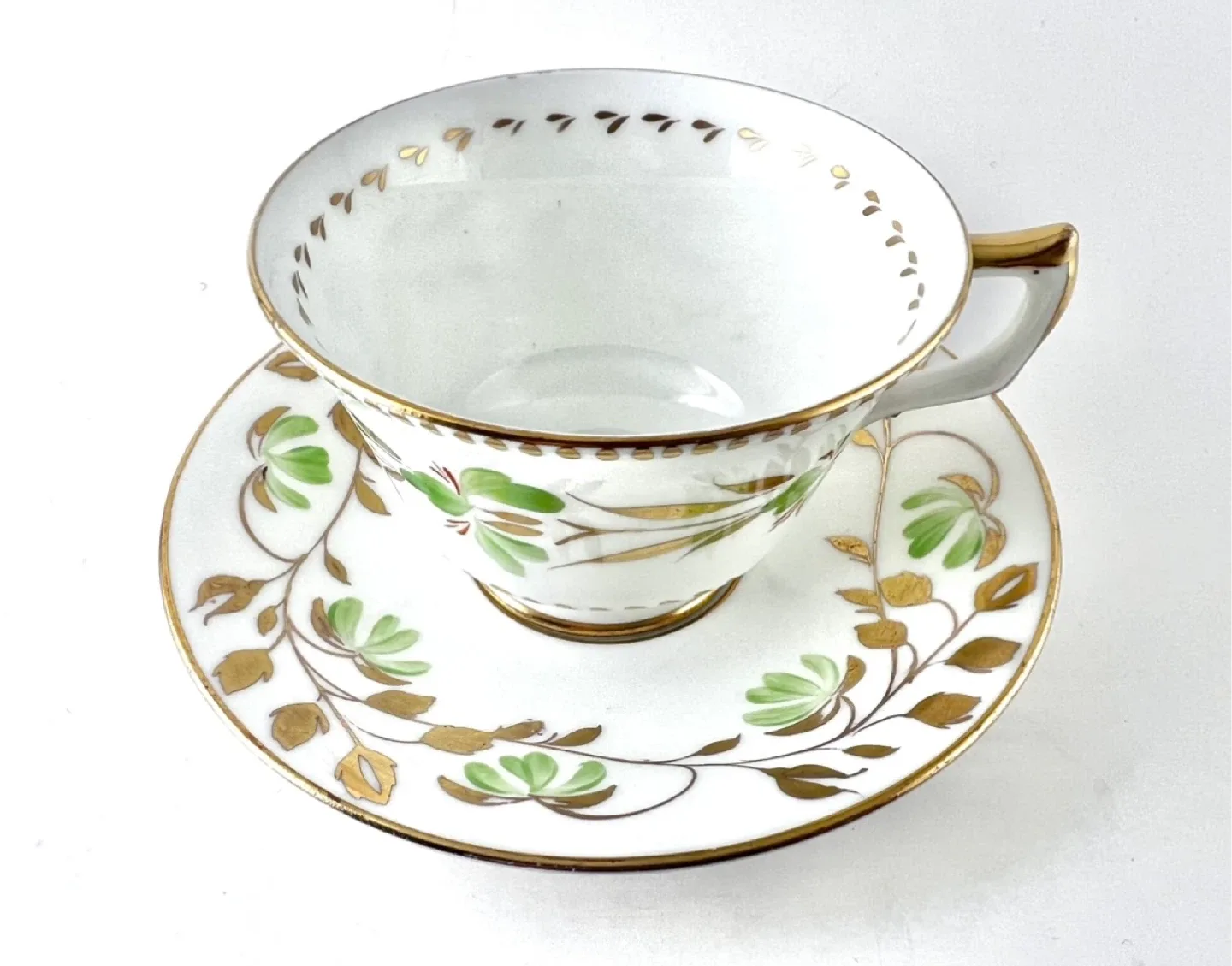 Sutherland green handpainted teacup image indicator(2)