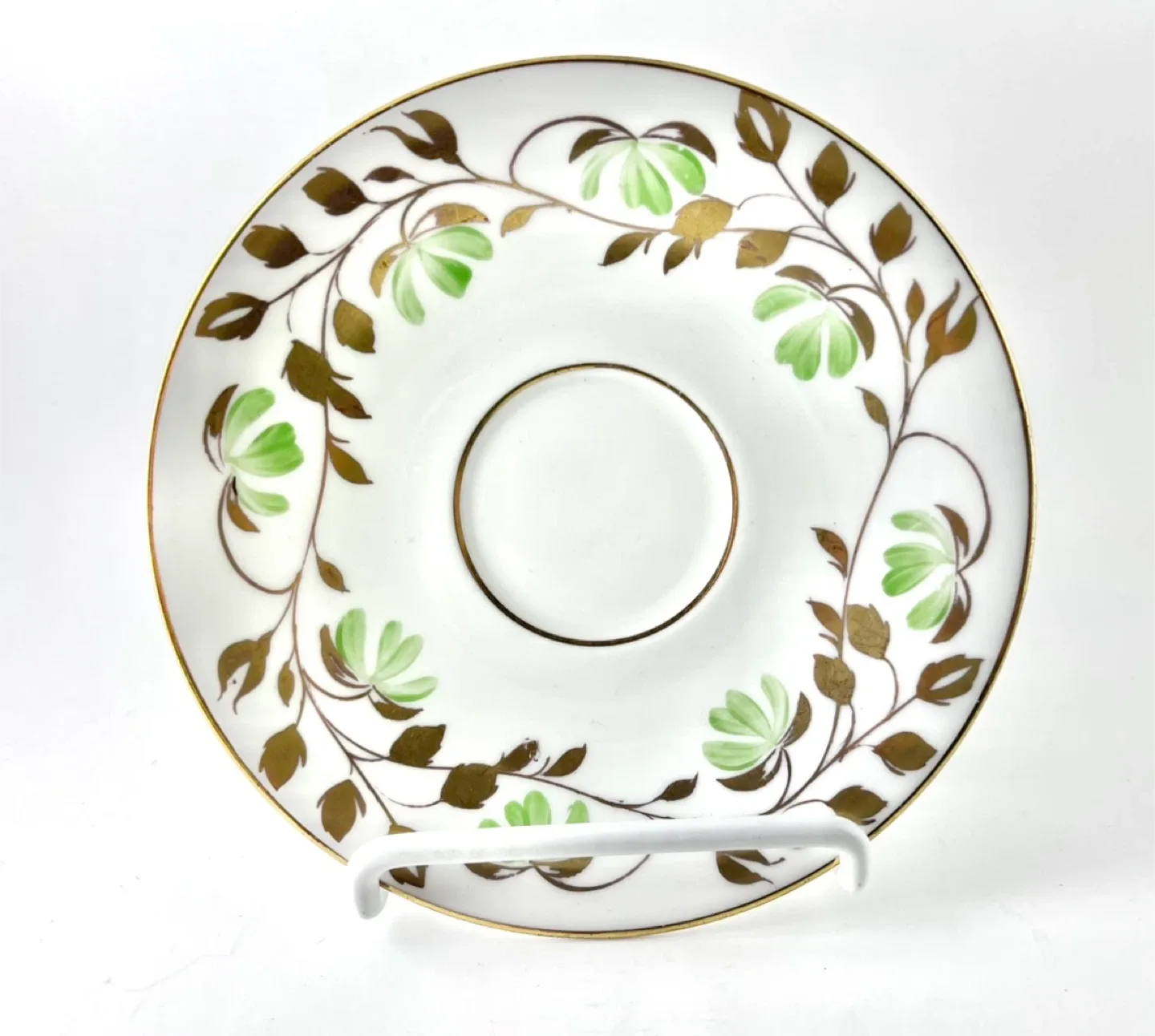 Sutherland green handpainted teacup image indicator(3)