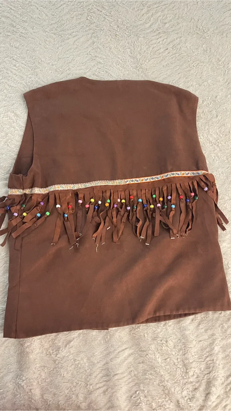 Hippie Faux Suede Fringe Vest image indicator(2)