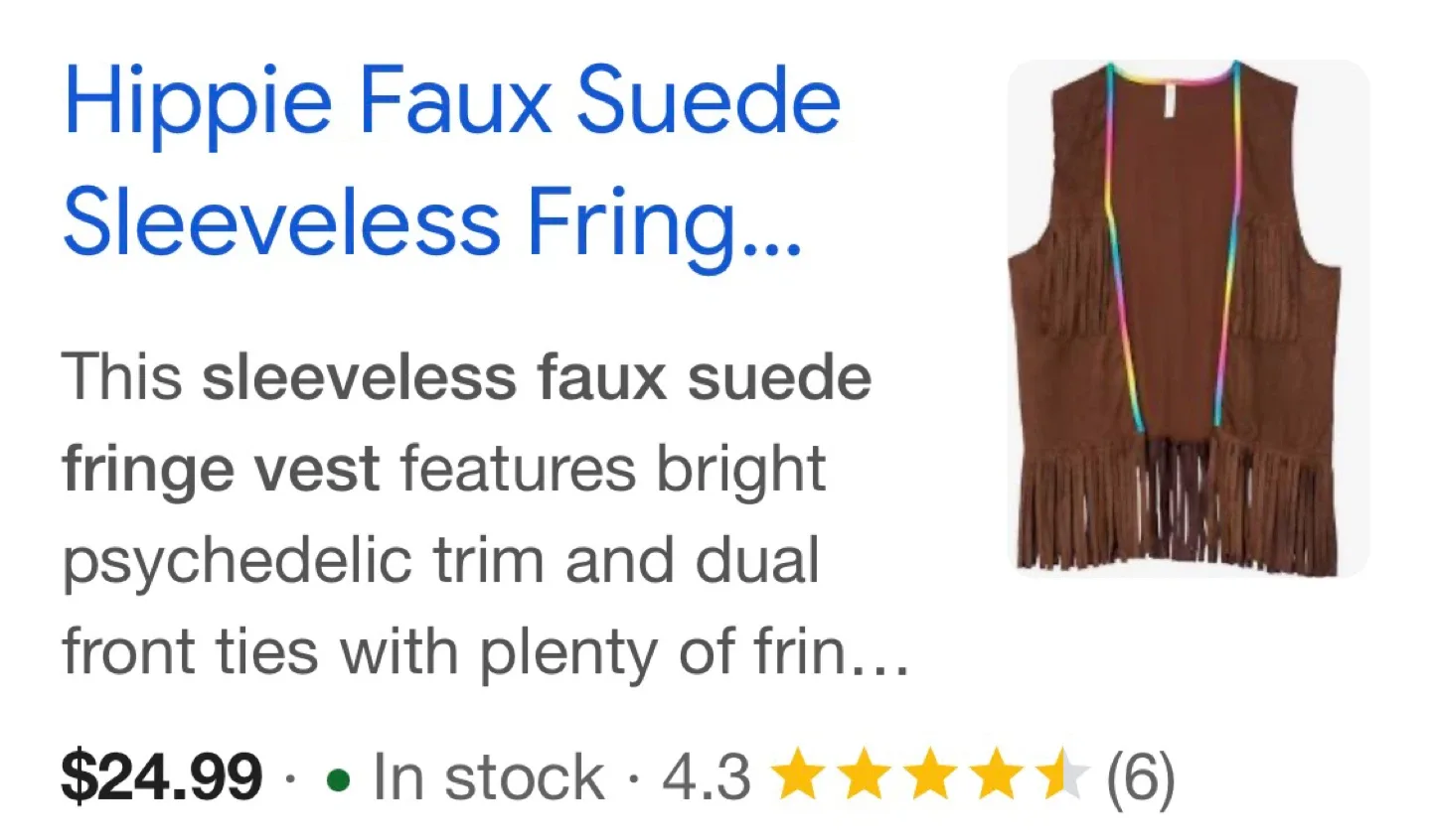 Hippie Faux Suede Fringe Vest image indicator(3)