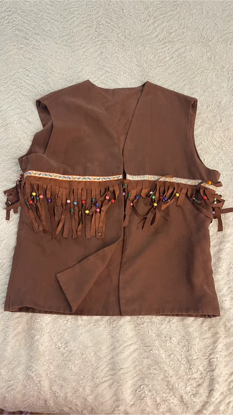 Hippie Faux Suede Fringe Vest thumbnail