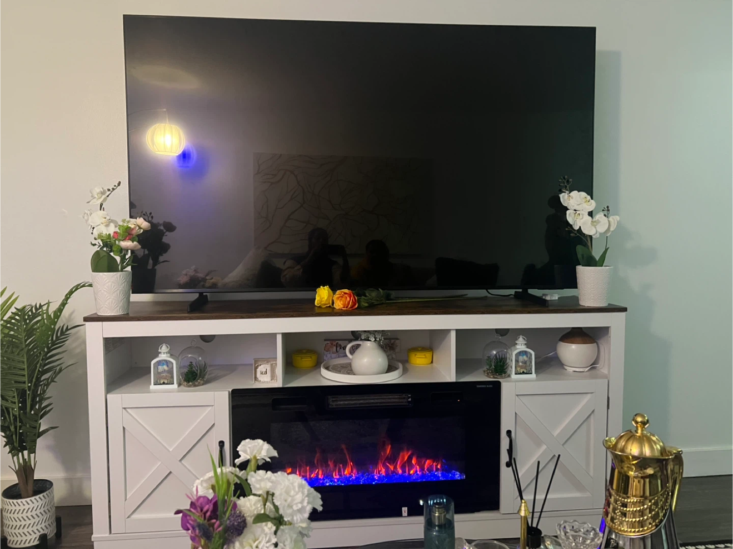 TV stand with electric fireplace