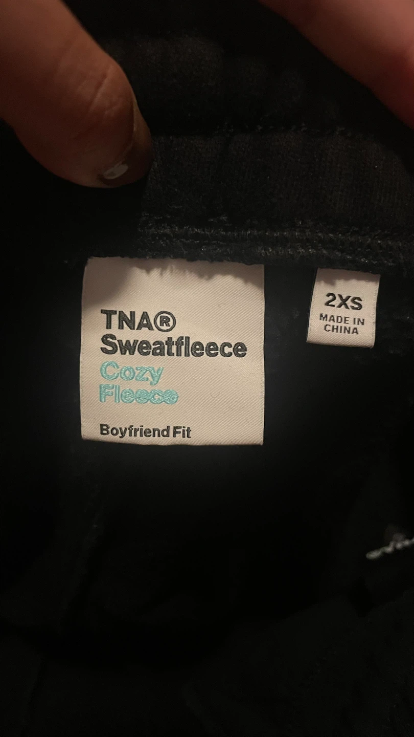 TNA Sweatfleece Cozy Fleece Wide Boyfriend Fit Black 2XS - photo 2