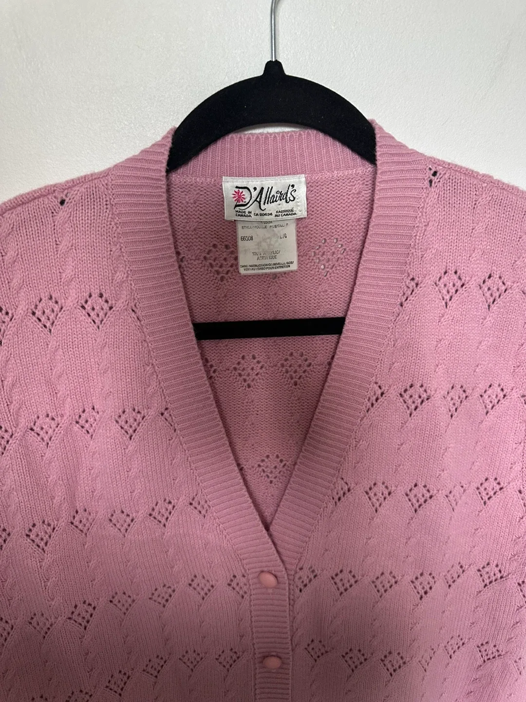 D'Allaird's Pink Knit Vest Size L Preppy Grandmacore image indicator(5)