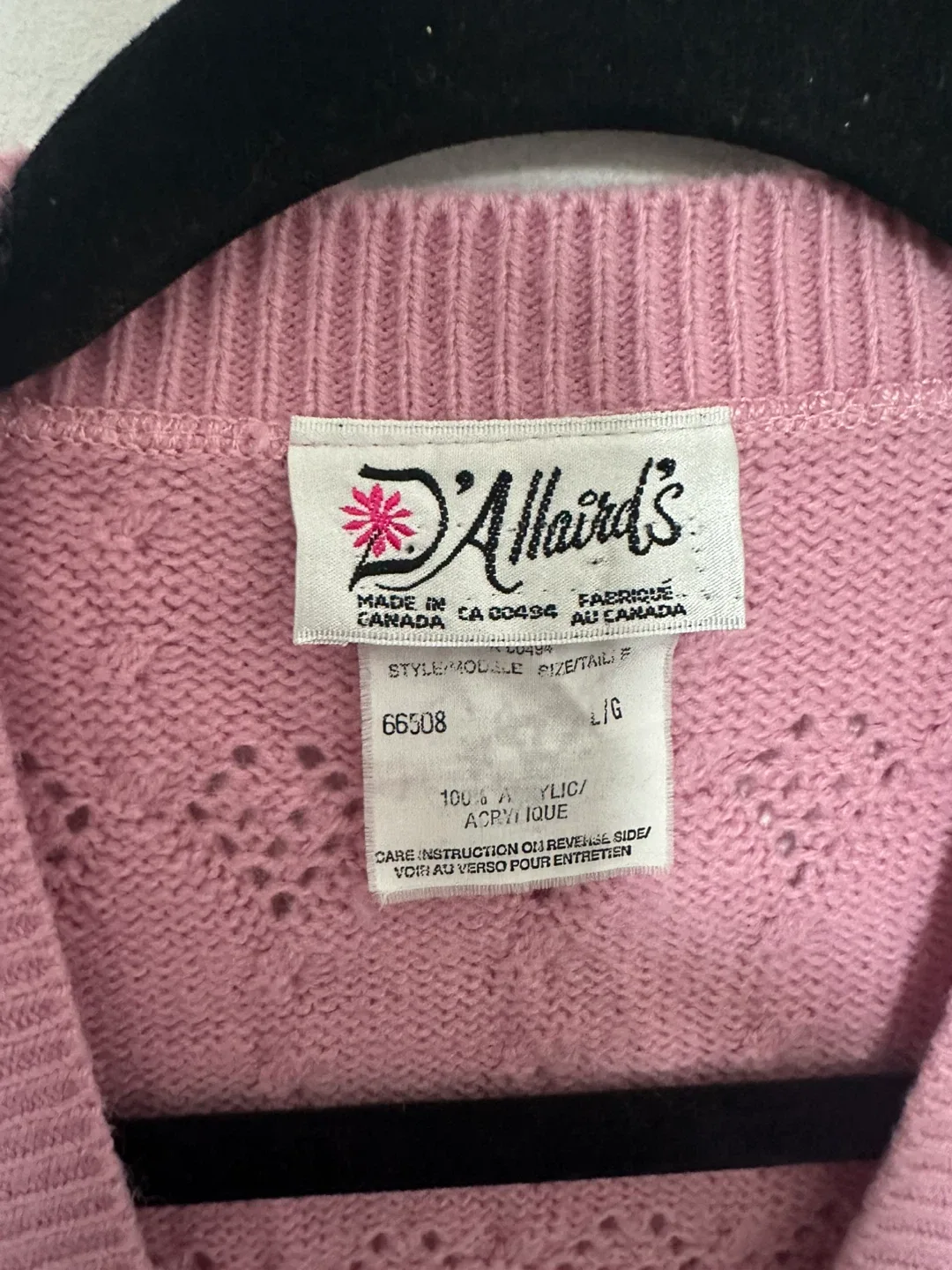 D'Allaird's Pink Knit Vest Size L Preppy Grandmacore image indicator(7)