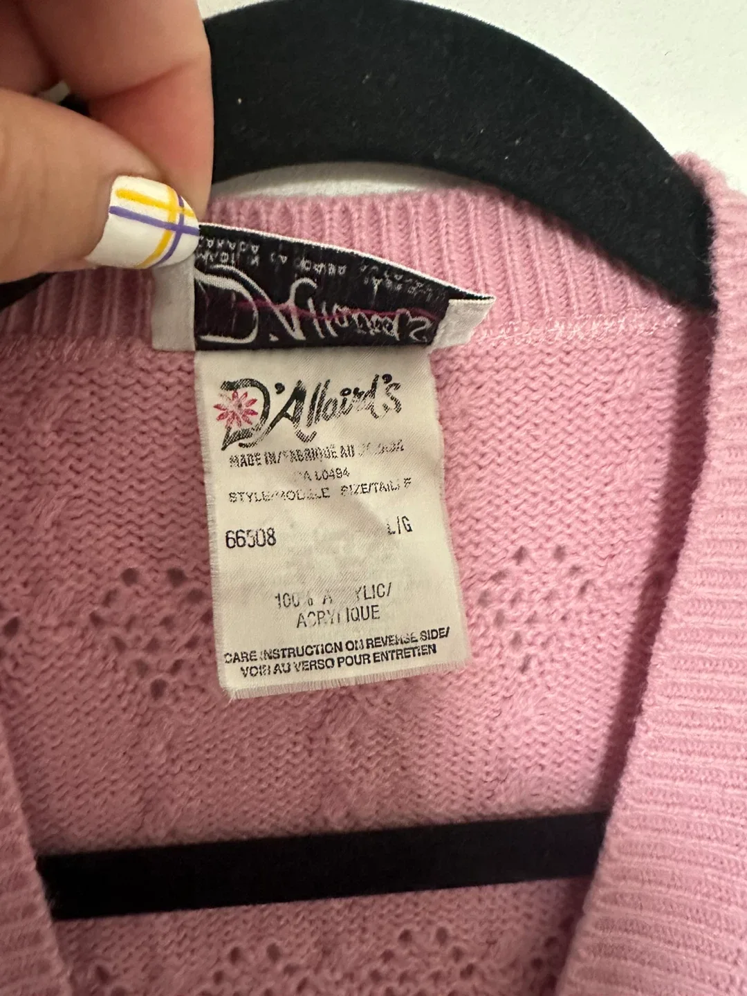 D'Allaird's Pink Knit Vest Size L Preppy Grandmacore image indicator(8)