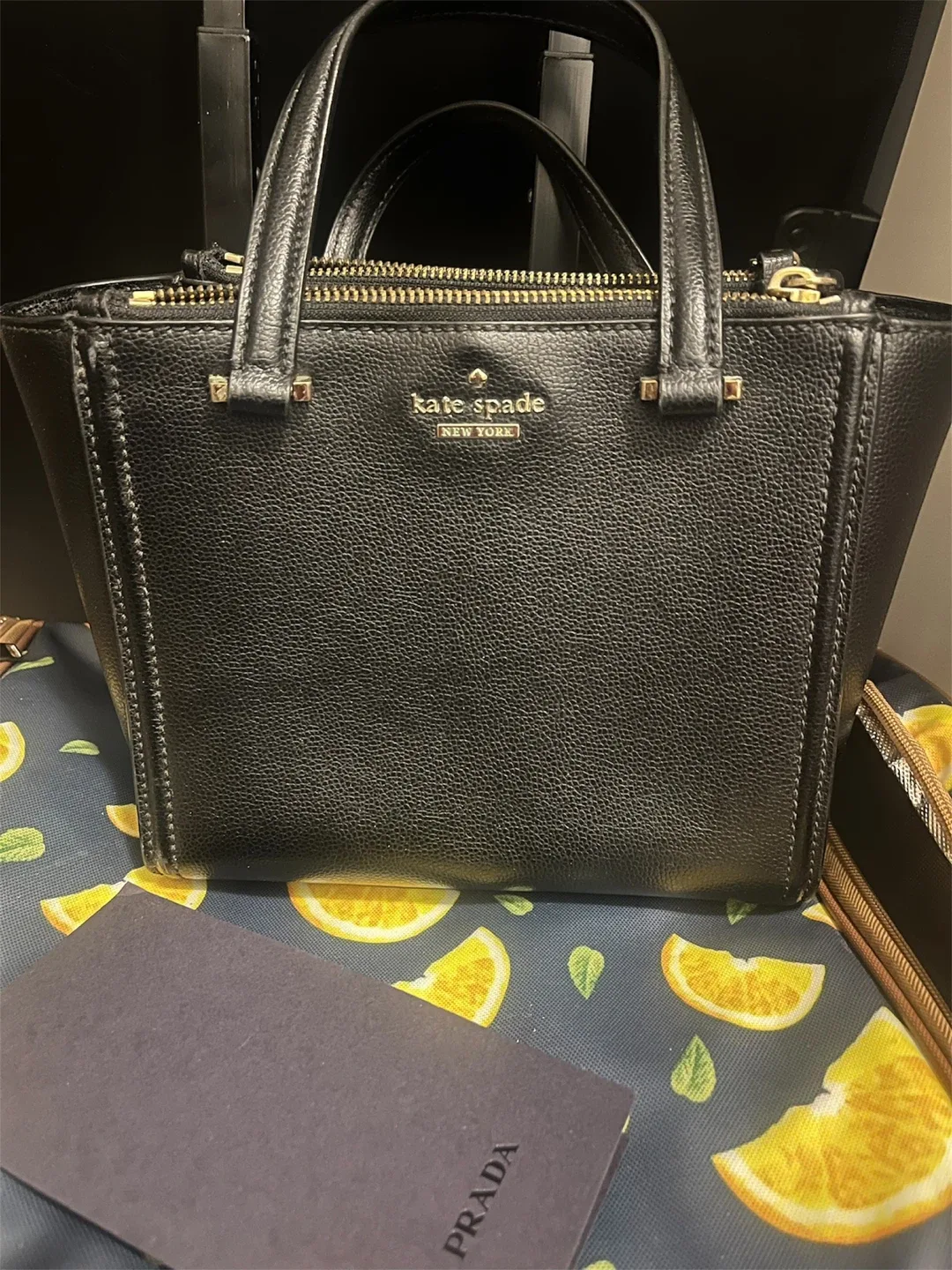 Kate Spade Black Leather Satchel thumbnail
