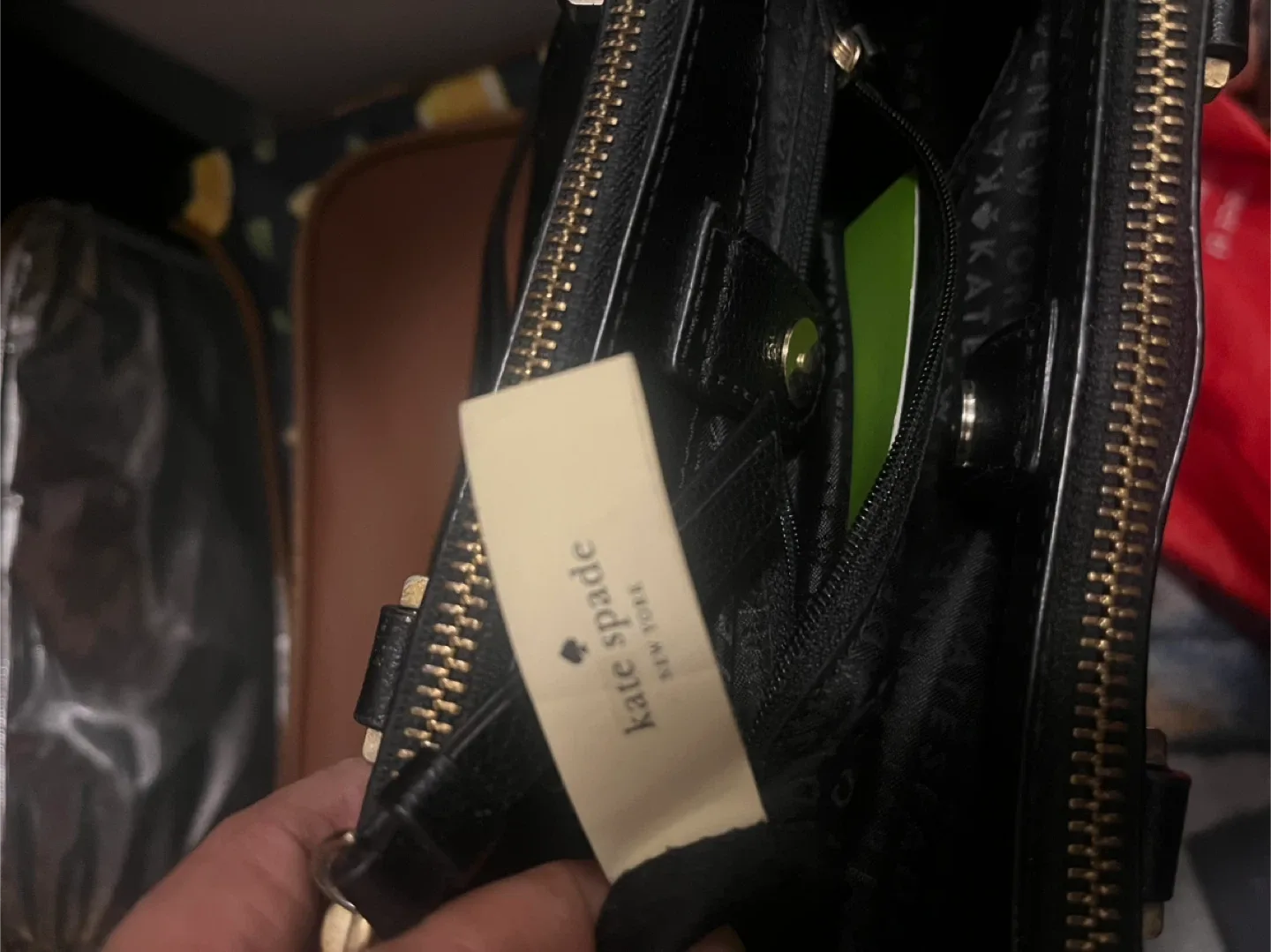 Kate Spade Black Leather Satchel image indicator(7)