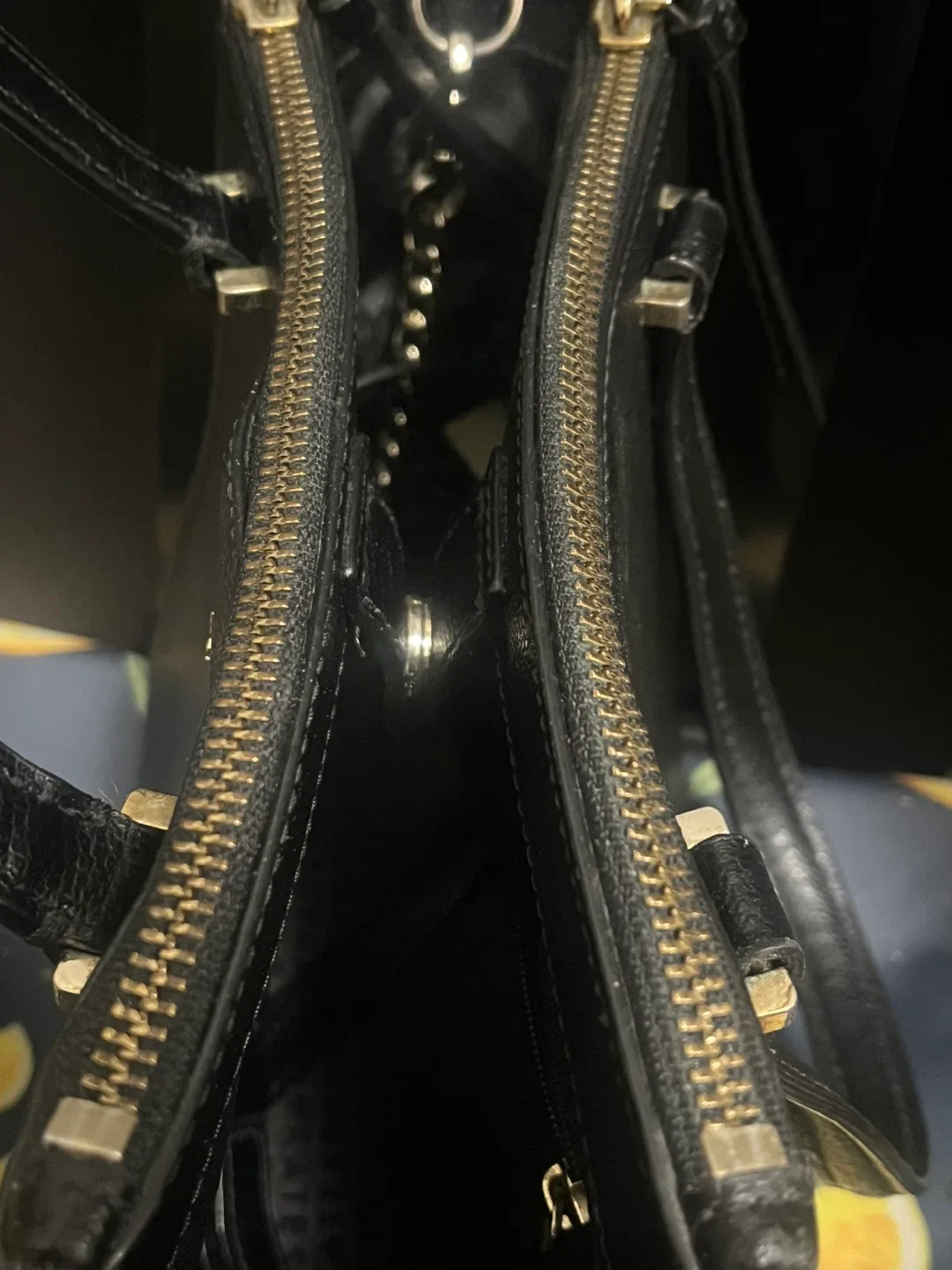 Kate Spade Black Leather Satchel image indicator(9)