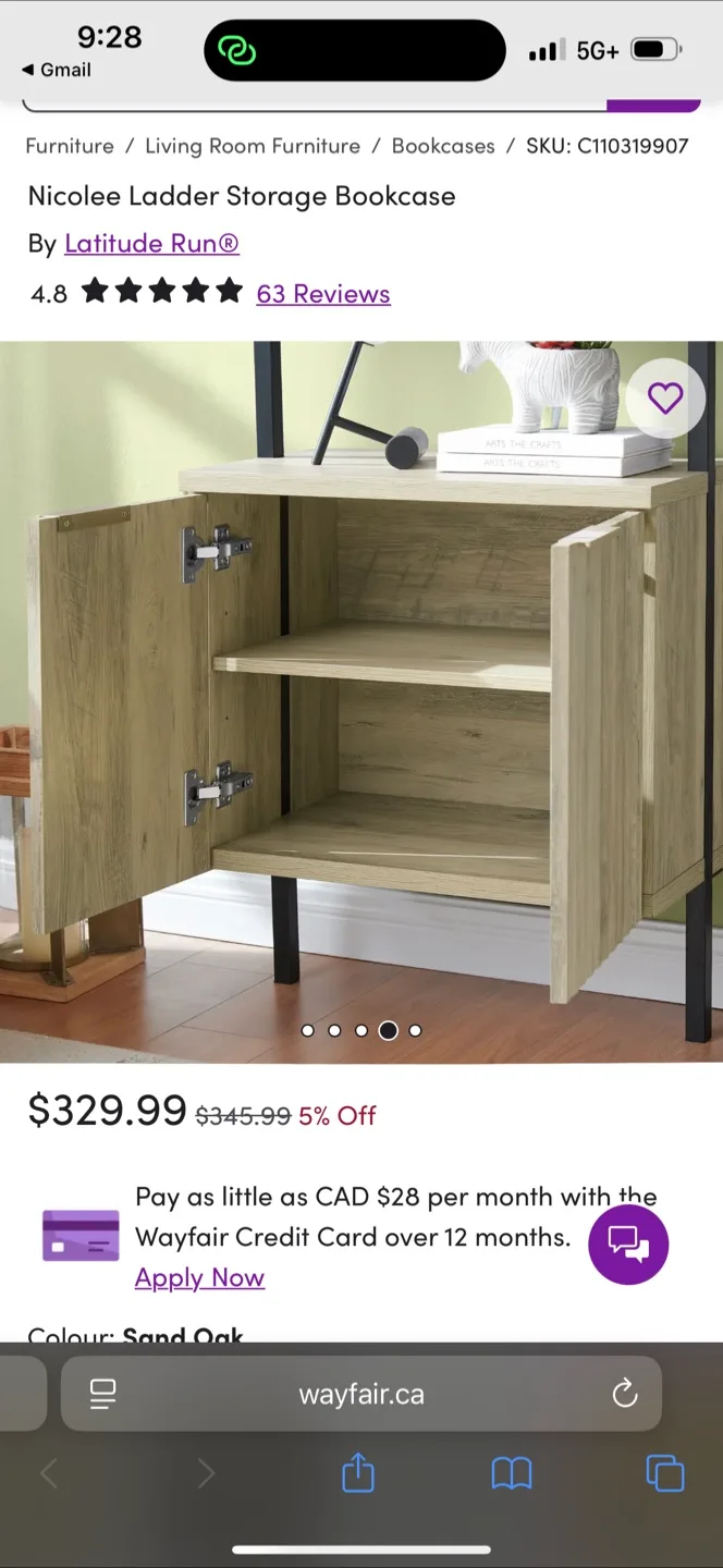 Latitude Run Nicolee Ladder Storage Bookcase image indicator(2)