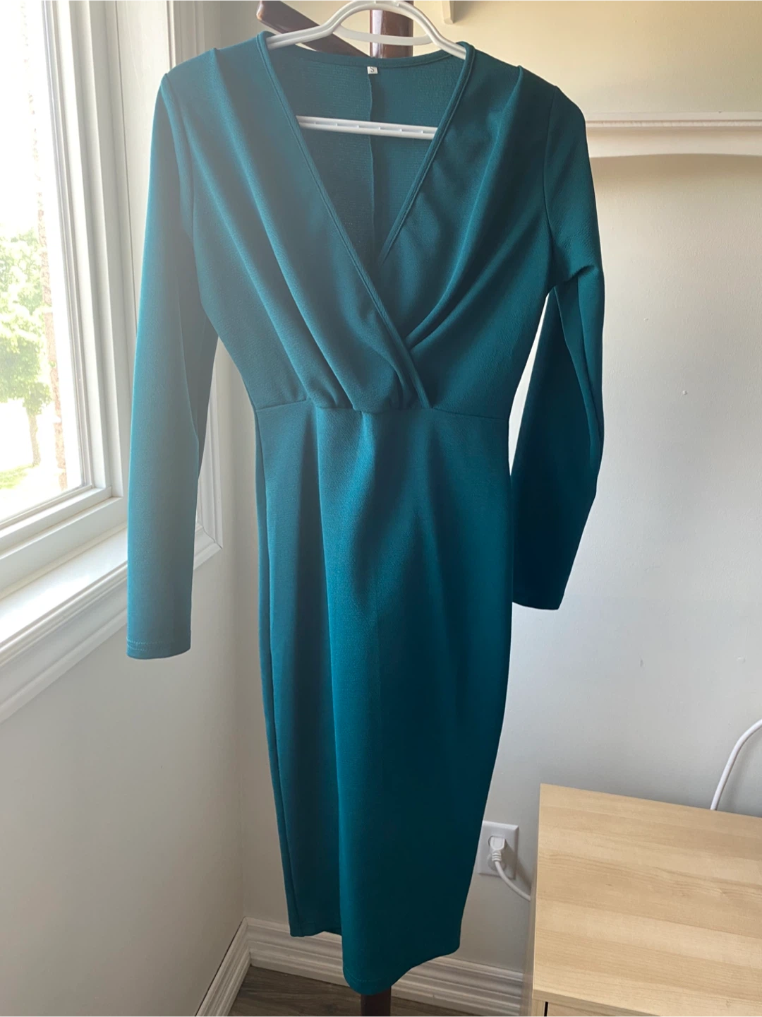 Teal Long Sleeve Dress