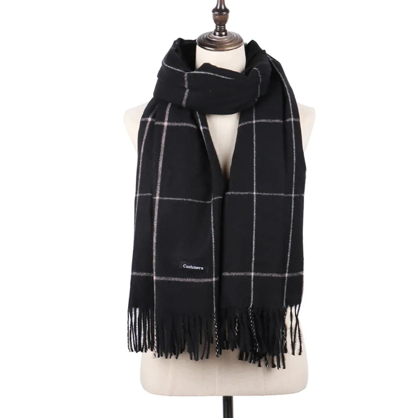 Black and White Grid Pattern Scarf/Shawl thumbnail