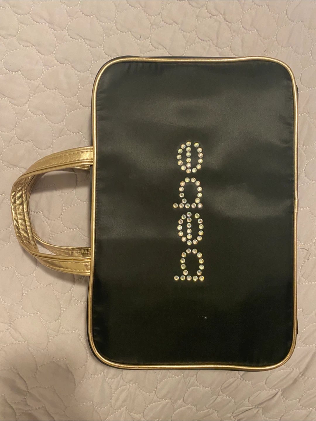 Bebe Black & Gold Travel Toiletry Bag