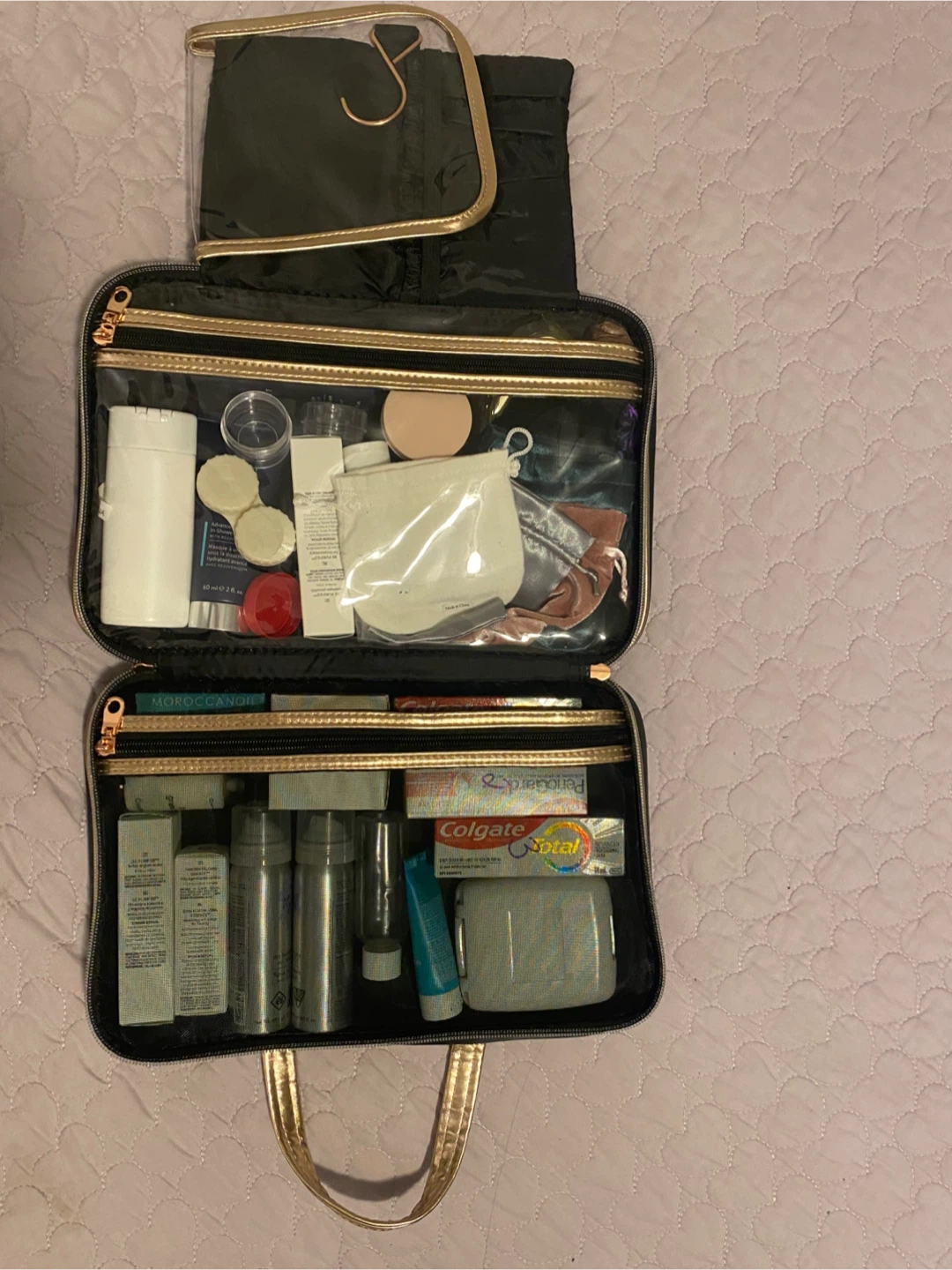 Bebe Black & Gold Travel Toiletry Bag - photo 3