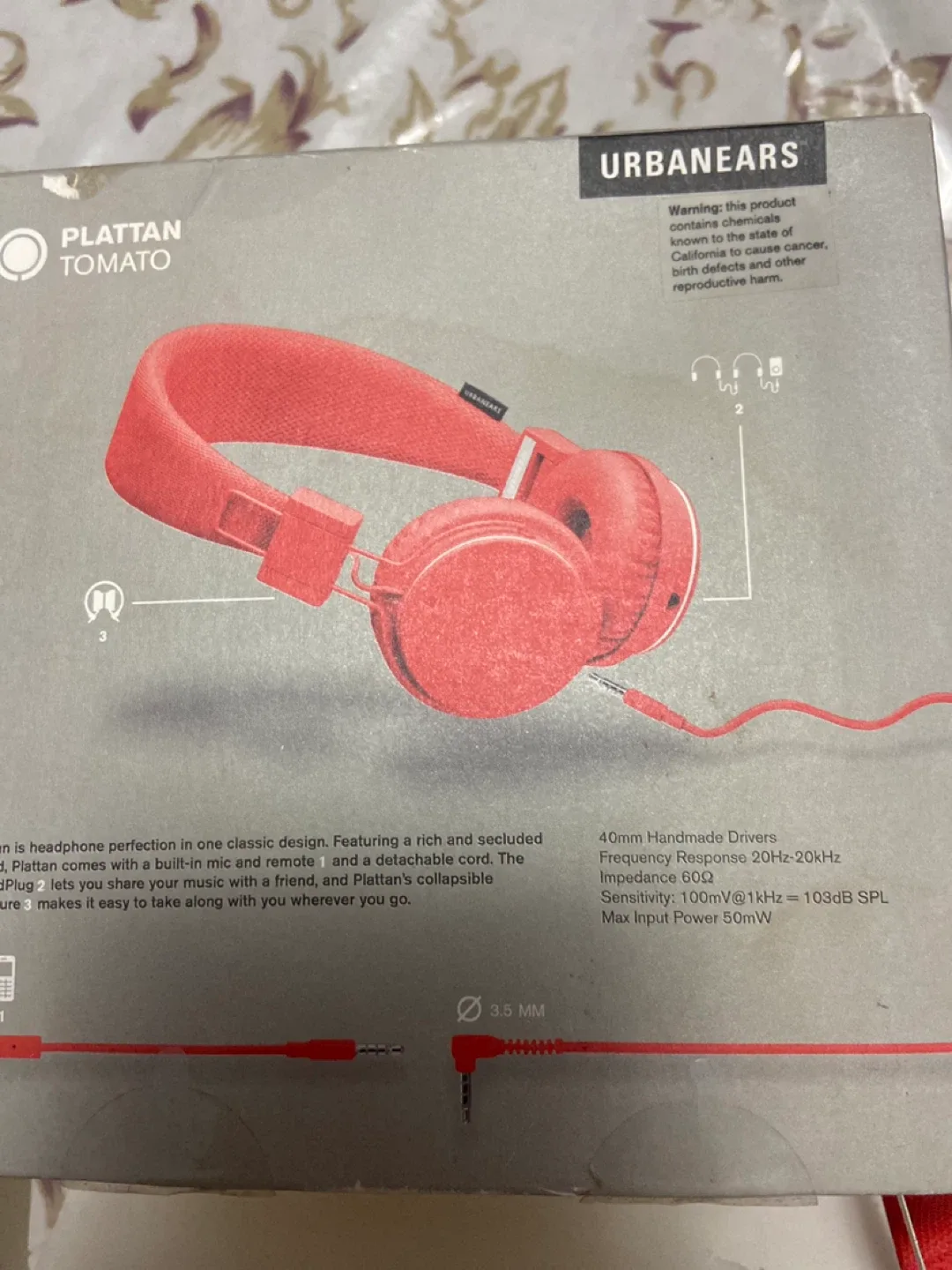 Urbanears Plattan On-Ear Headphones - Red image indicator(3)