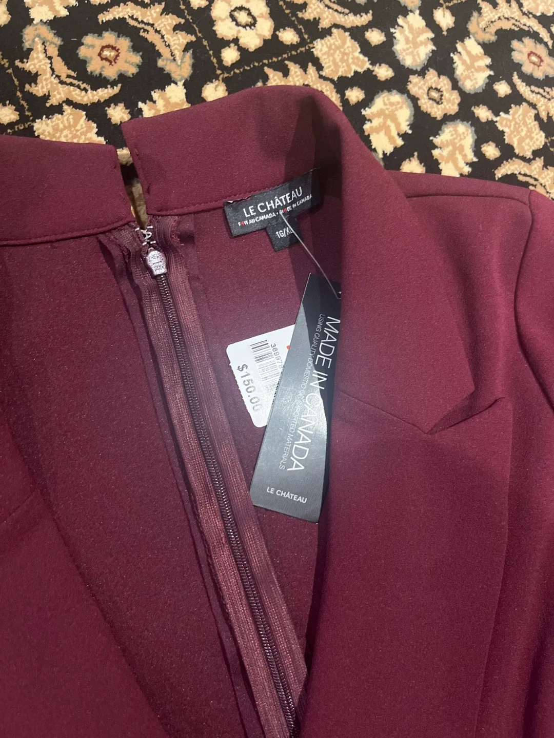 Le Chateau Burgundy Blazer Dress - Size 1G/1X image indicator(3)