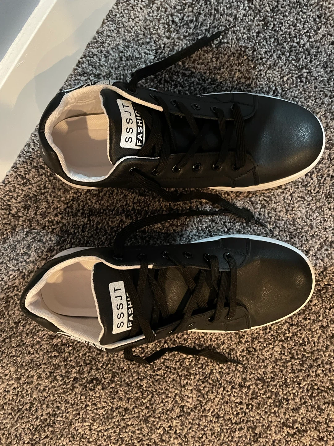 Classic Black Sport Sneakers with Red & White Accents - photo 3