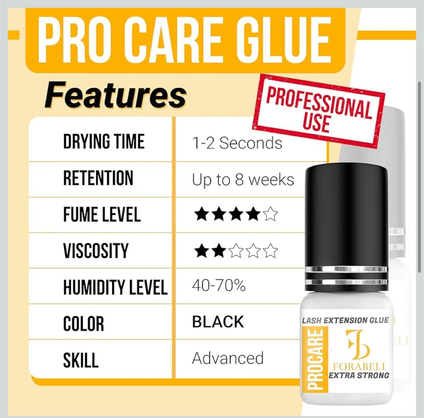 Forabeli Pro Care Eyelash Extension Glue - Black image indicator(3)